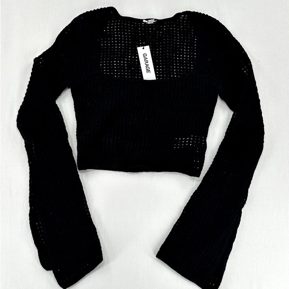 Square Neck Open Knit Sweater
